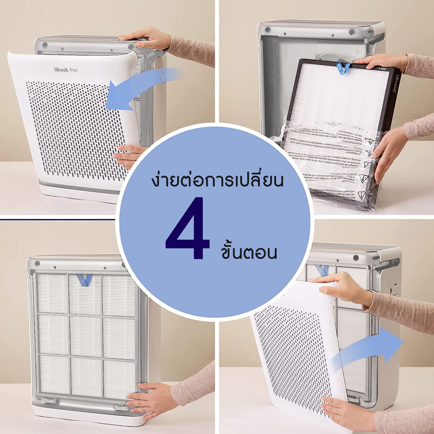 Levoit Vital 200S Filter ฟิลเตอร์เครื่องฟอกอากาศ ตัวกรองที่ถอดออกได้ สำหรับ กำจัดอนุภาคขนาด 0. 3 ไมครอนได้ 99.97%