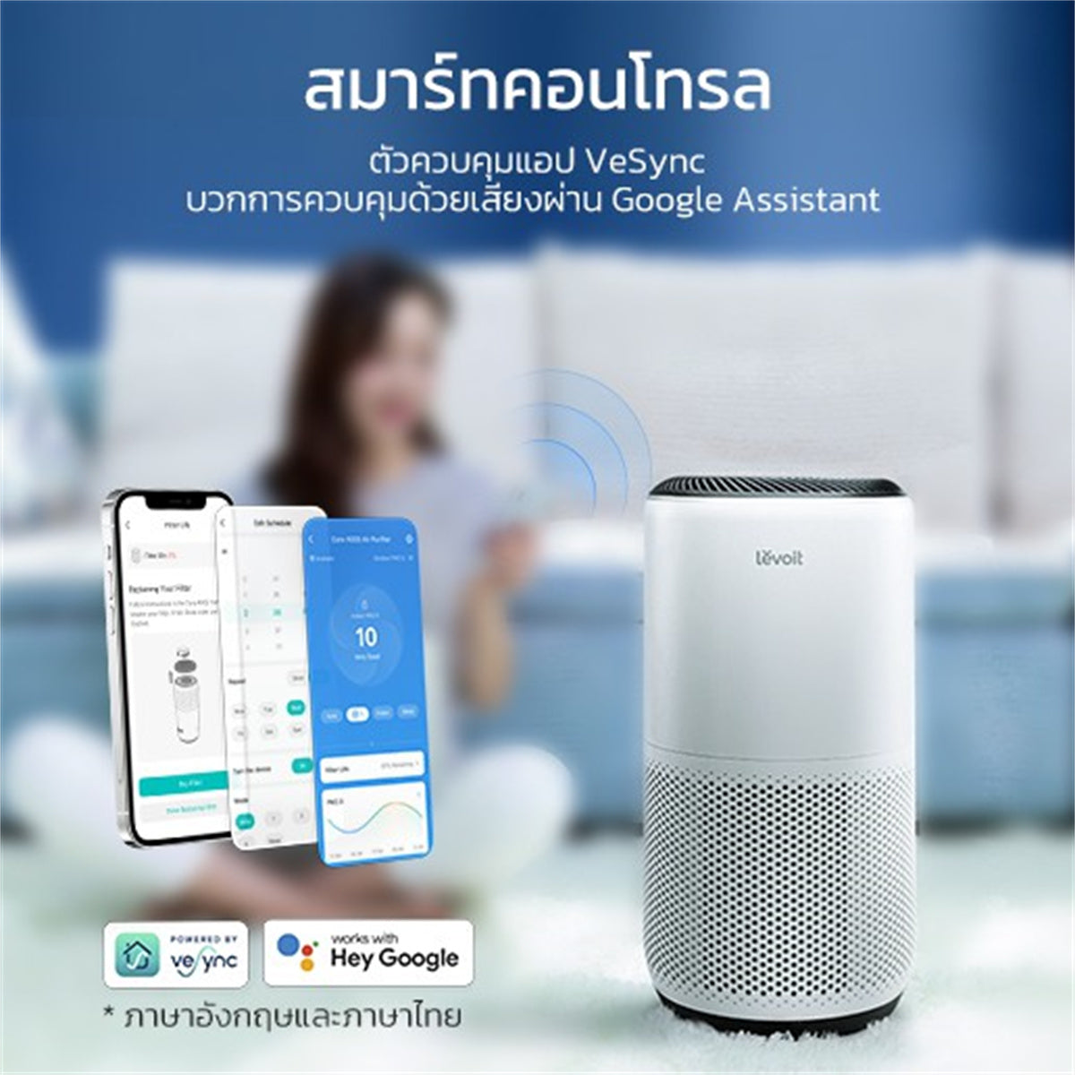 [พร้อมส่ง] Levoit Core 400S Air Purifier PM2.5 App เครื่องฟอกอากาศ levoit 400s กรองอากาศ ประกัน 2 ปี